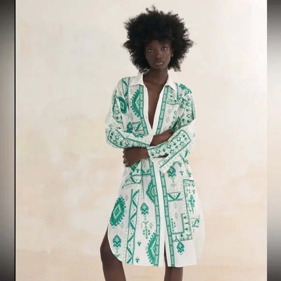 zara embroidered dress green TR12024 Modest Lace Wedding Dress Short Sleeve